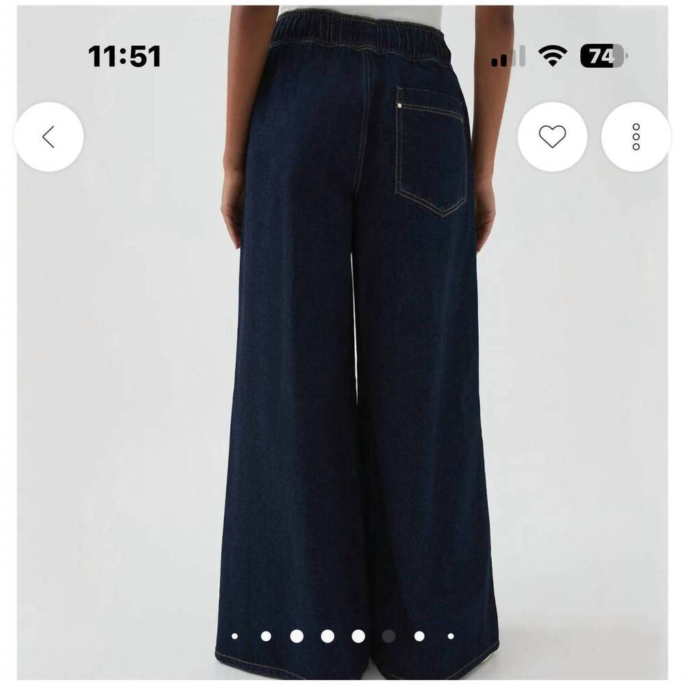 NEW ROSA CLOTHING classic drawstring wide jeans in black